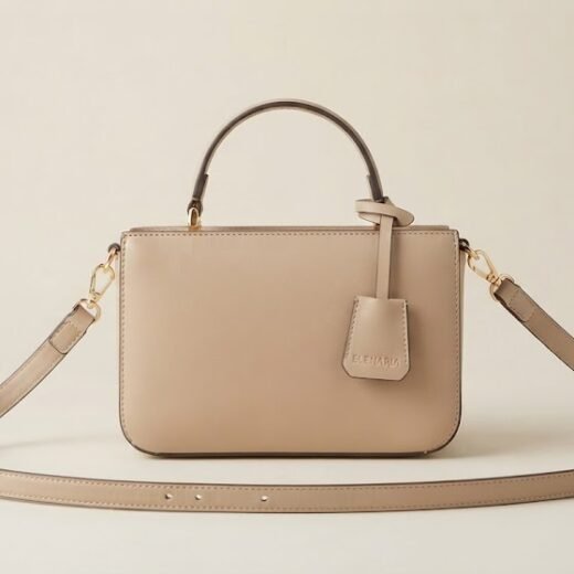 Bolso de Mano Estructurado Beige con Correa Ajustable | Elenaria