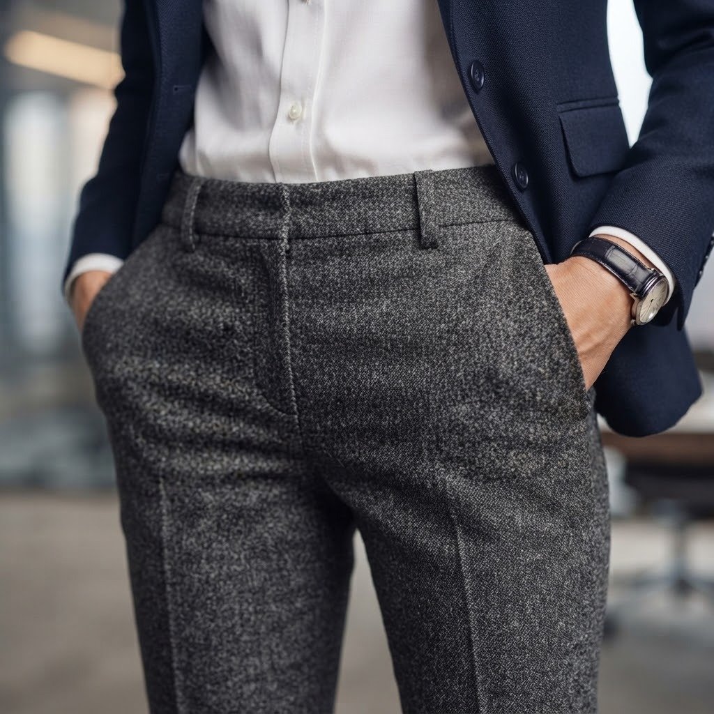 Pantalón Formal de Mujer en Tweed Texturizado – Estilo Ejecutivo y Elegante - Imagen 3