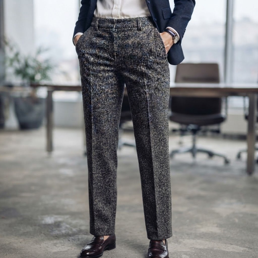 Pantalón Formal de Mujer en Tweed Texturizado – Estilo Ejecutivo y Elegante